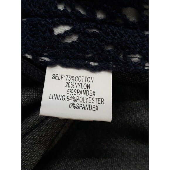 Kay Unger New York Pencil Skirt Lace Sheer Navy Blue Zipper Lined Sz 8 - Picture 10 of 10